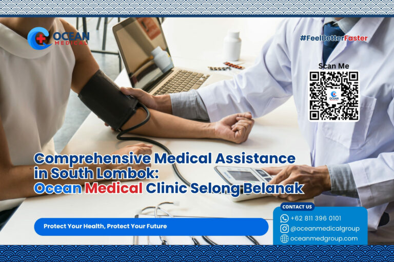 Ocean Medical Clinic Selong Belanak front building and emergency signage
